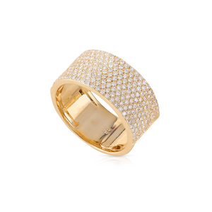 14K GOLD AND HALF DIAMOND BAND RING