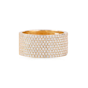 14K GOLD AND HALF DIAMOND CIGAR BAND RING