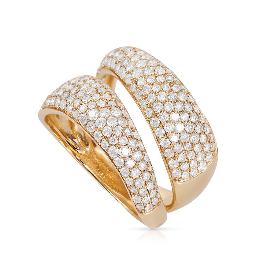 14K GOLD DIAMOND BOLD SPLIT RING