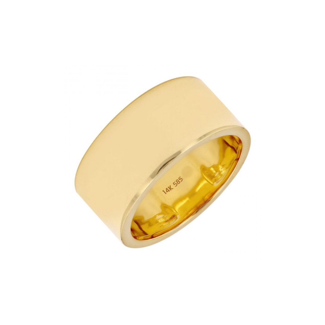 14K GOLD LARGE CIGAR BAND RING