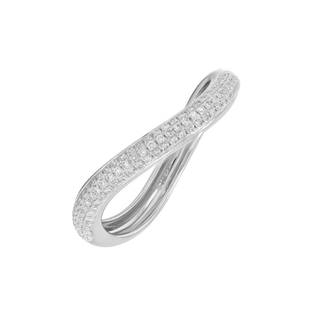 14K GOLD MEDIUM DIAMOND WAVE RING