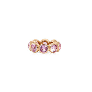 14K GOLD PINK TOPAZ ETERNITY RONDELLE