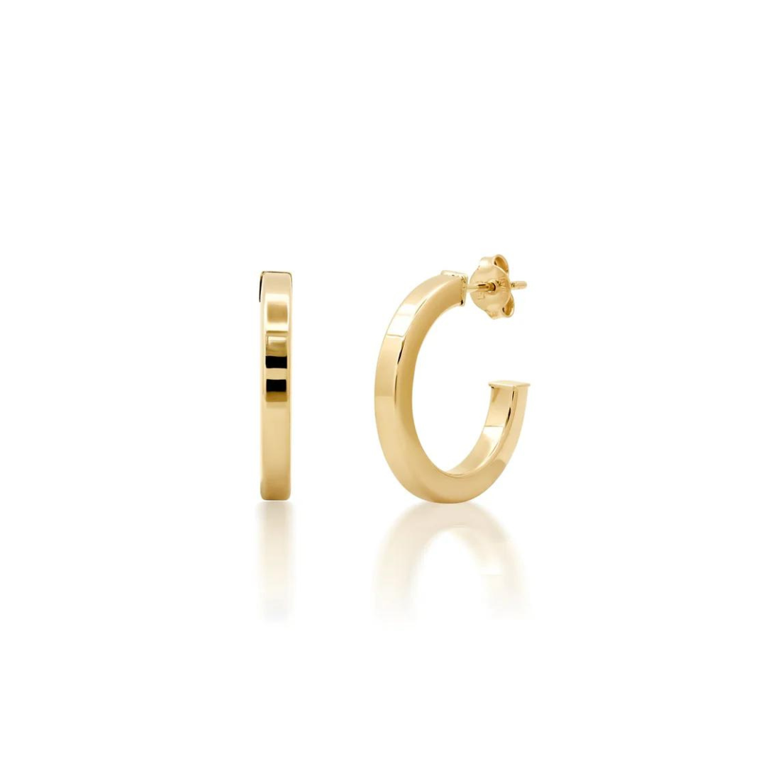 14K GOLD SQUARED HOOPS