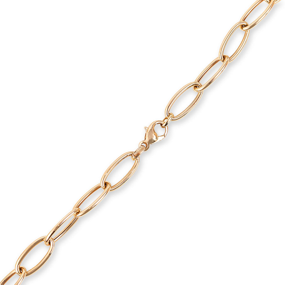 14K GOLD LARGE OVAL LINK SEMI-HOLLOW CHAIN