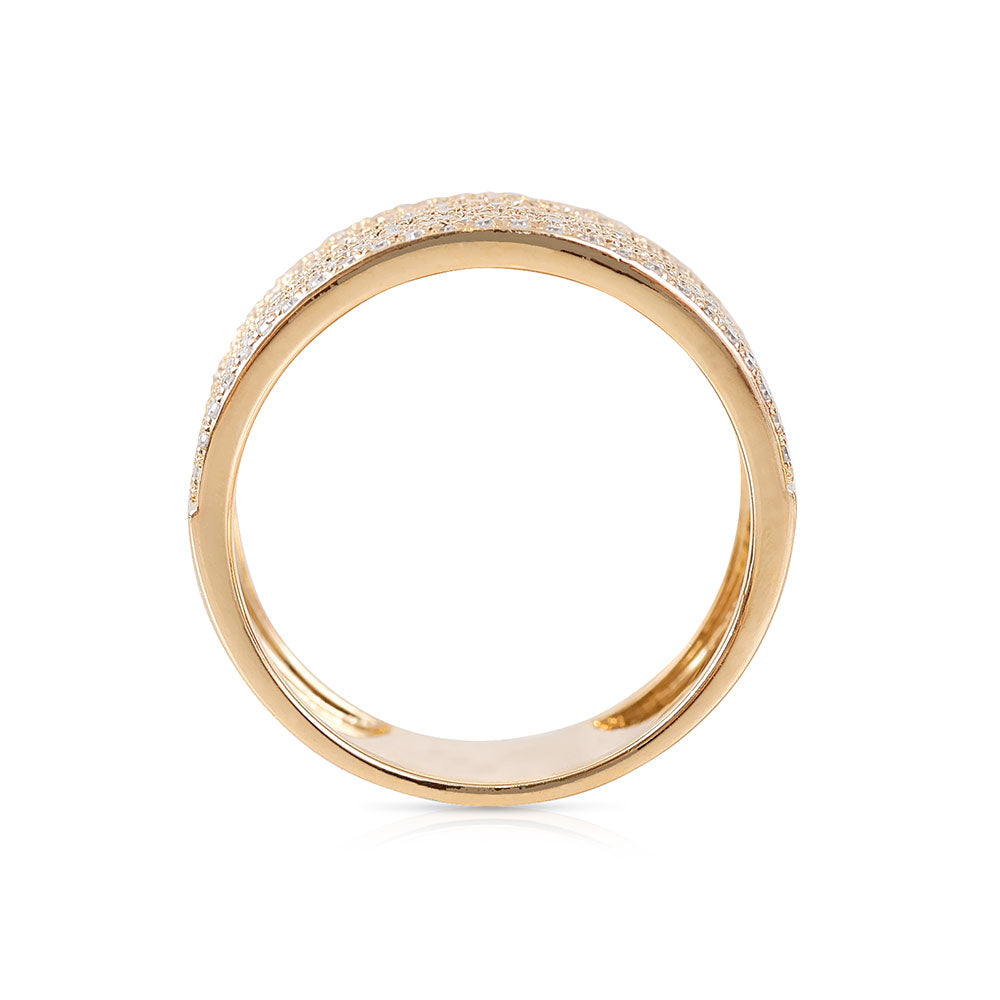 HALF CIGAR 14K GOLD DIAMOND BAND RING