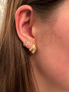 14K GOLD CURVE SCULPTURAL EARRINGS SMALL