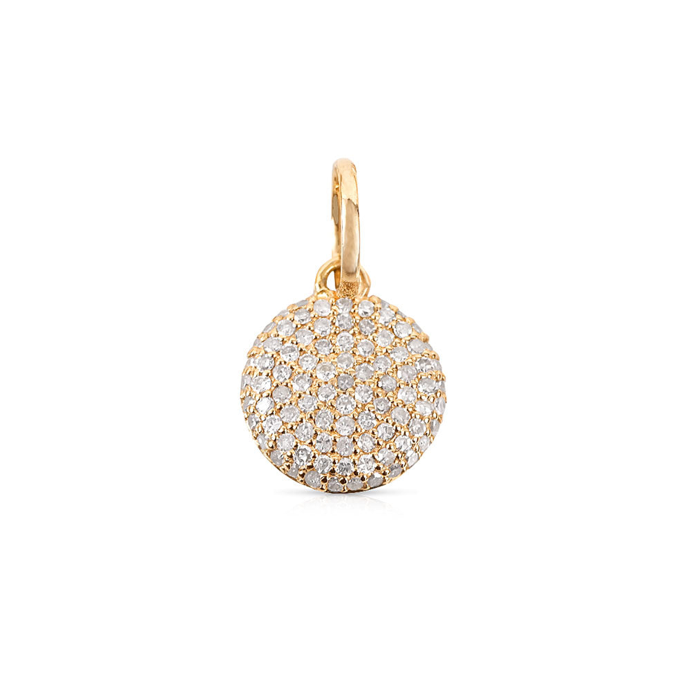 SMALL DIAMOND-ENCRUSTED DISC MEDALLION  CHARM