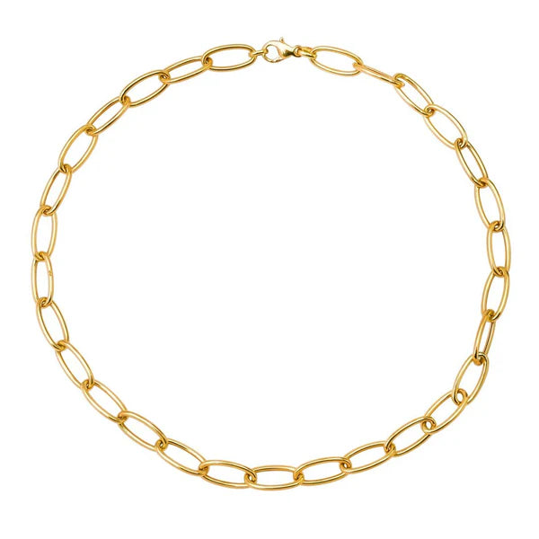 14K GOLD LARGE OVAL LINK HOLLOW CHAIN