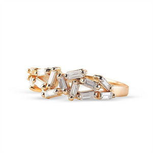 HALF CHAOS BAGUETTE DIAMOND RING