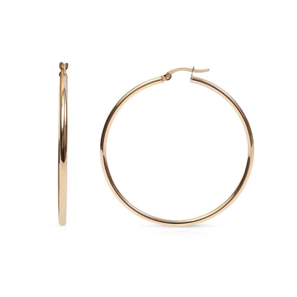 14K GOLD 40 MM TUBE HOOPS