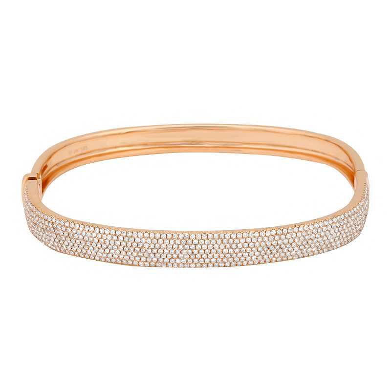 Dujour Diamond and Gold Four Cluster Pave Bangle | Designer Fine Jewelry by  Sara Weinstock
